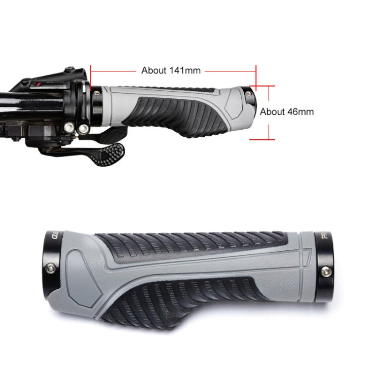 PROMEND GR-504 1 Pair TPR Ergonomic Ball Bicycle Grip Cover (Black Black)