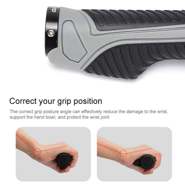 PROMEND GR-504 1 Pair TPR Ergonomic Ball Bicycle Grip Cover (Black Black)