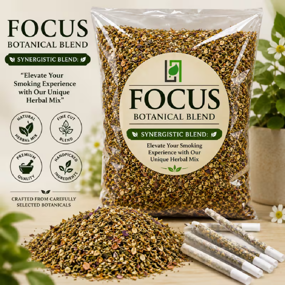 Focus Premium Herbal Smoke Mix. 100% Nicotine Free. 100% Mixed Herbs. 200 grams Main image