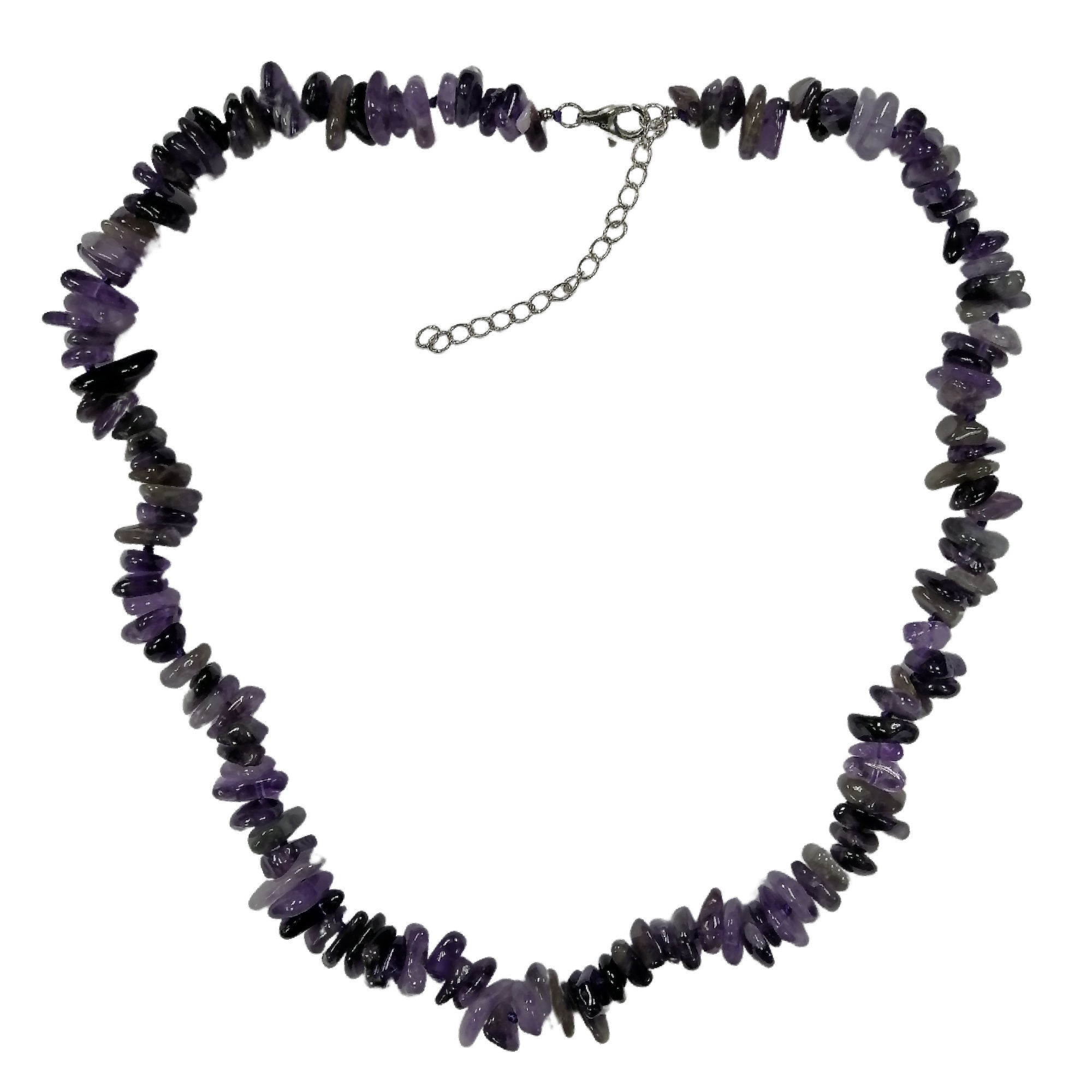 Pearlz Gallery Women’s Amethyst Necklace, Gemstone Chip Bracelets & Blue CZ Ring – 3-Piece Sterling Silver Elegant Jewellery Gift Set Main image