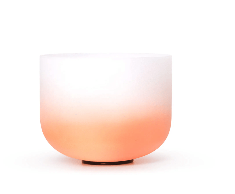 Crystal Singing Bowl Set Half Colour Gradient Design 6-12" 7pcs Frosted Quartz