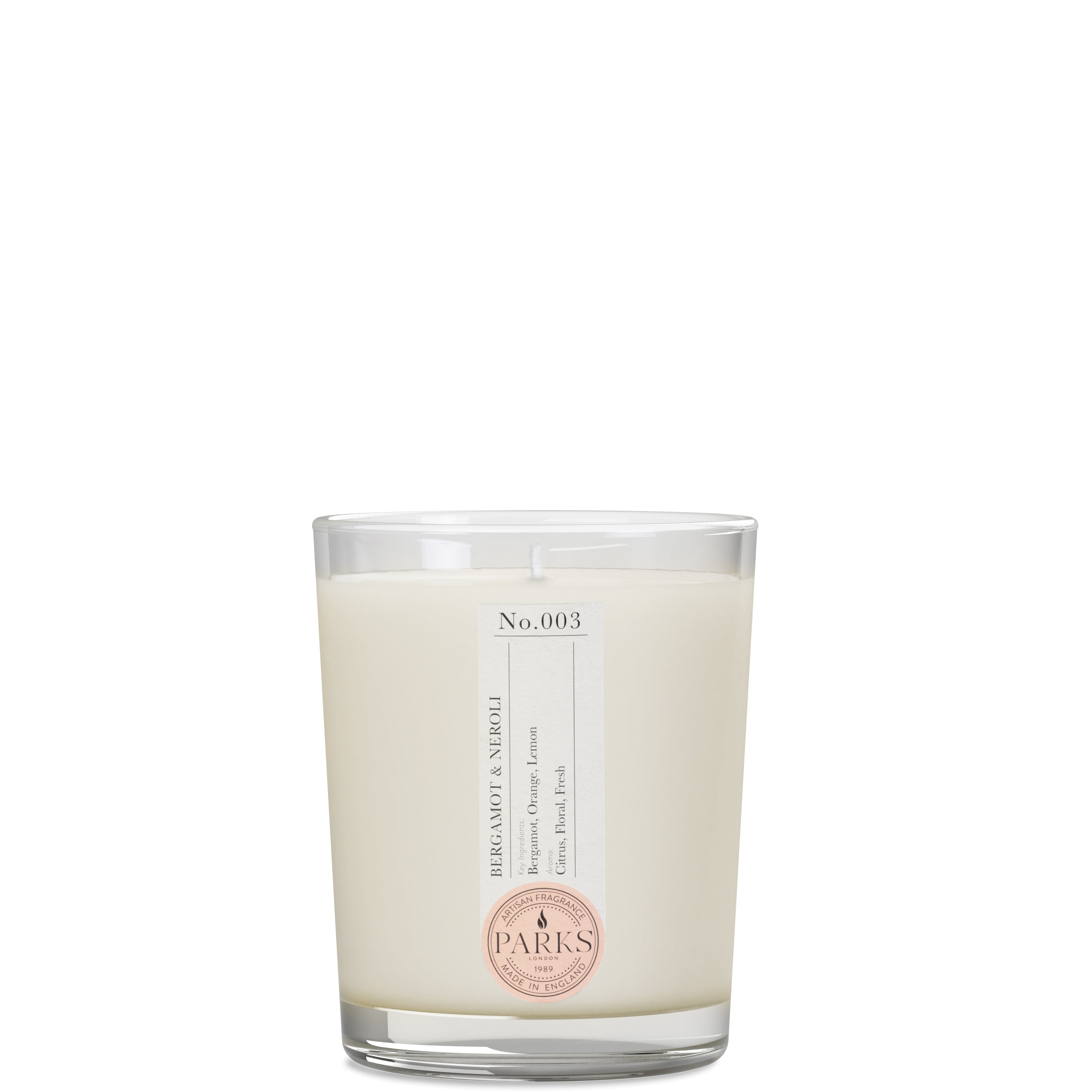 Parks London Home Collection Bergamot and Neroli Candle 180g Main image