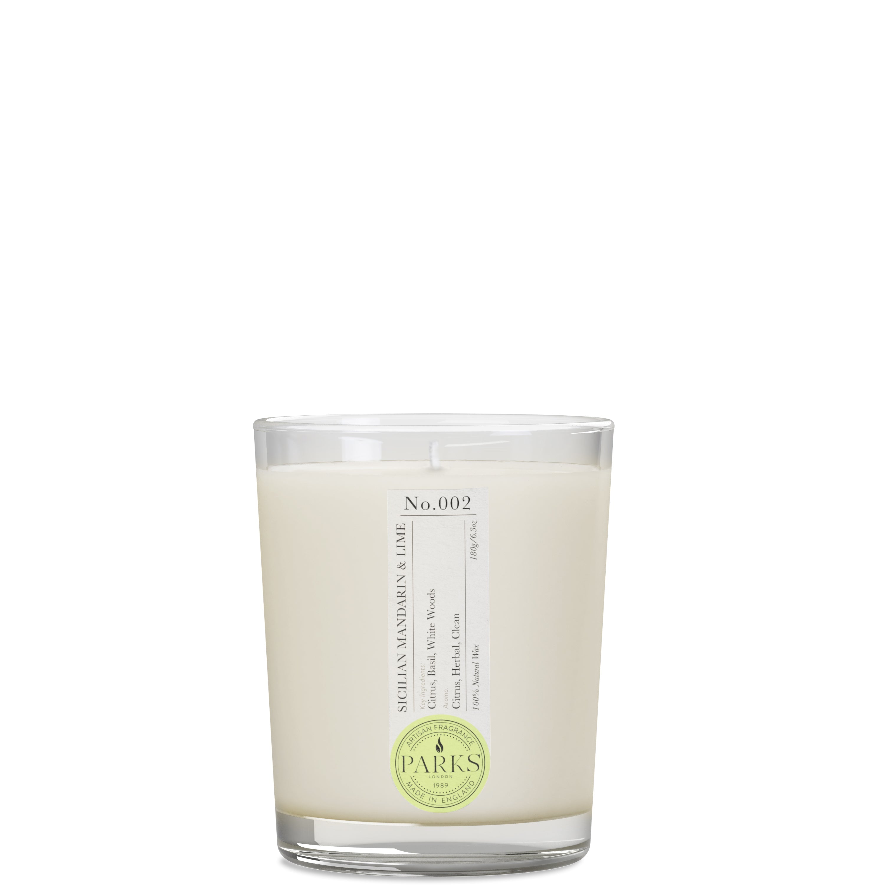 Parks London Home Collection Sicilian Mandarin and Lime Candle 180g Main image