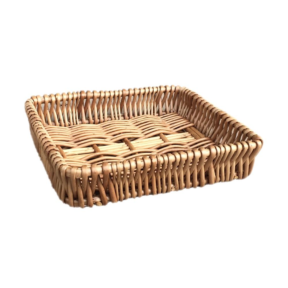 Red Hamper Shallow Wicker Tray