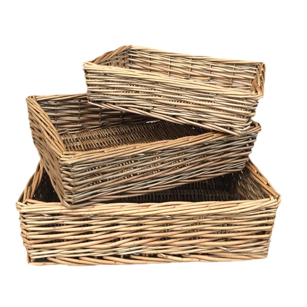 Red Hamper Antique Wash Rectangular Straight Sided Wicker Tray Main image