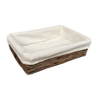 Red Hamper Lined Antique Wash Rectangular Straight Sided Wicker Tray
