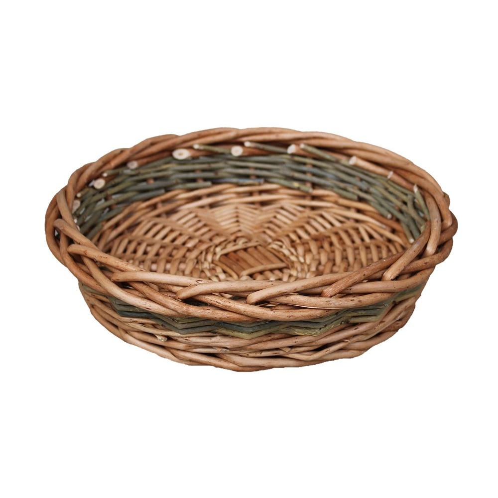 Unpeeled Willow Wicker Round Tray Secondary image
