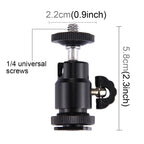PULUZ Cold Shoe Tripod Head 1/4 inch Tripod Screw Head with Lock