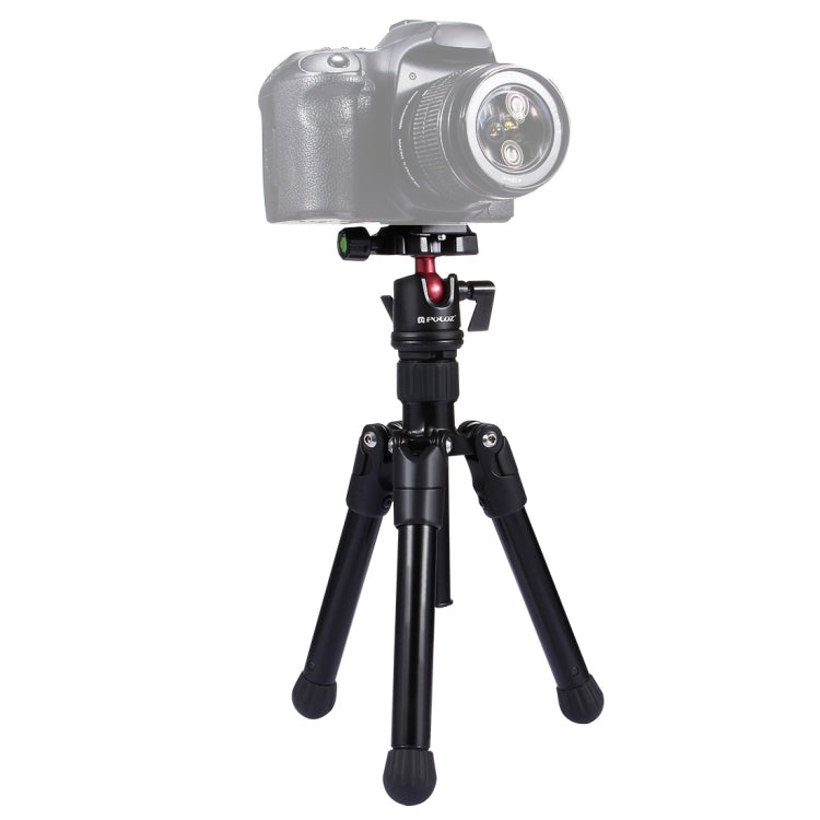 PULUZ Pocket Mini Microspur Photos Magnesium Alloy Tripod Mount with 360 Degree Ball Head for DSLR & Digital Camera, Adjustable Height: 24.5-57cm, Load Max: 3kg Main image