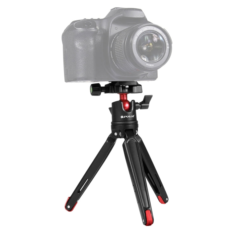 PULUZ Pocket Mini Metal Desktop Tripod Mount with 360 Degree Ball Head for DSLR & Digital Cameras, Adjustable Height: 11-21cm Main image