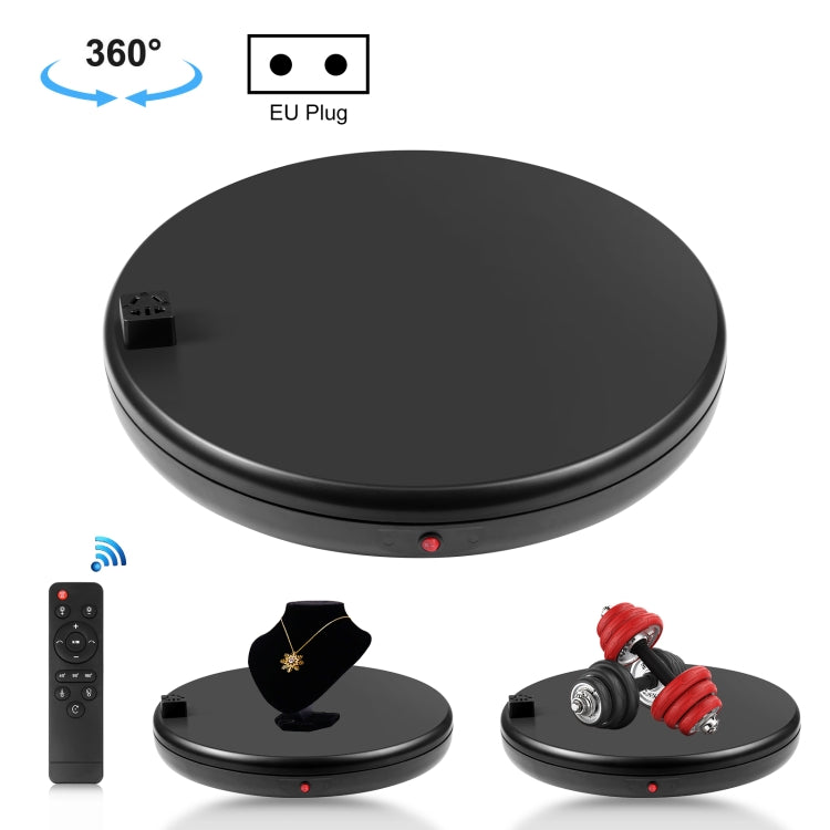 PULUZ 45cm Remote Control Adjusting Speed Rotating Turntable Display Stand with Power Socket, Black, Load 100kg(EU Plug) Main image