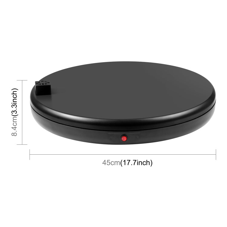PULUZ 45cm Remote Control Adjusting Speed Rotating Turntable Display Stand with Power Socket, Black, Load 100kg(EU Plug) Secondary image
