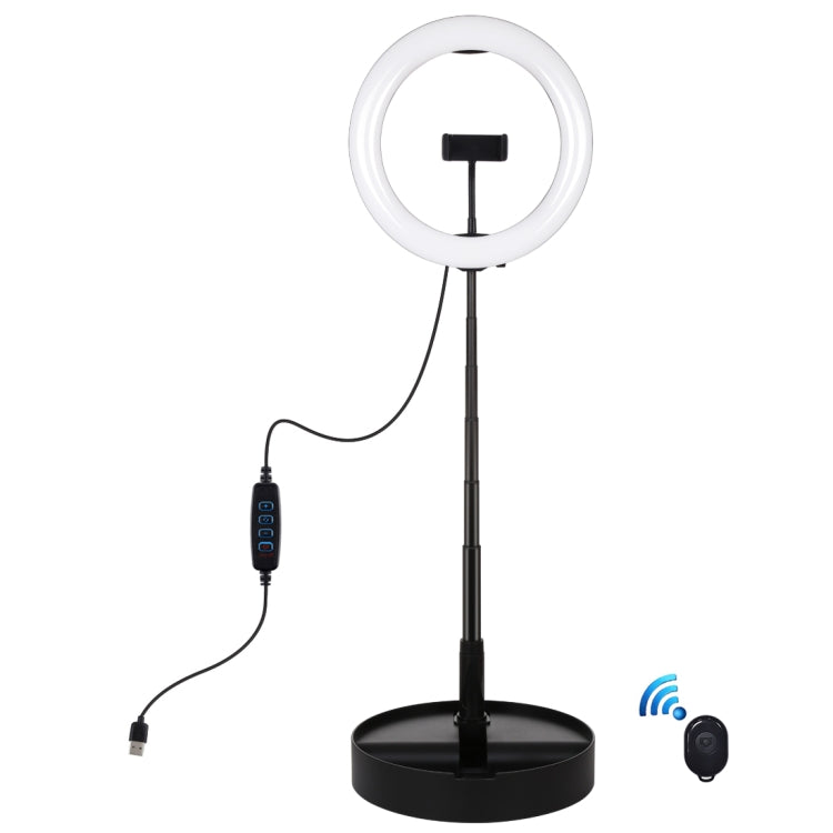 PULUZ 10.2 inch 26cm USB 3 Modes Dimmable Dual Color Temperature LED Curved Ring Vlogging Selfie Photography Video Lights with Bluetooth Remote Shutter & Folding Desktop Holder & Phone Clamp(Black) Secondary image