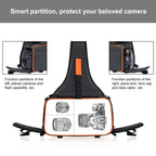 PULUZ Triangle Style SLR Camera Bag Sling Waterproof Backpack Shoulder Messenger Bags with Removable Lens Bag(Black)