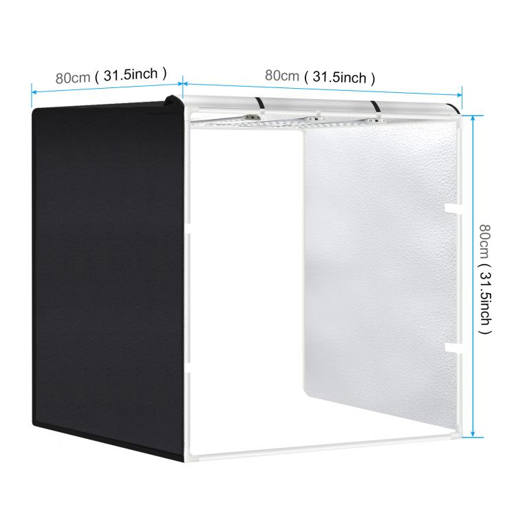 PULUZ 80cm Folding Portable 90W 14000LM High CRI White Light Photo Lighting Studio Shooting Tent Box Kit with 4 Colors Black, White, Orange, Green Backdrops (EU Plug)