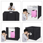 PULUZ 80cm Folding Portable 90W 14000LM High CRI White Light Photo Lighting Studio Shooting Tent Box Kit with 4 Colors Black, White, Orange, Green Backdrops (EU Plug)