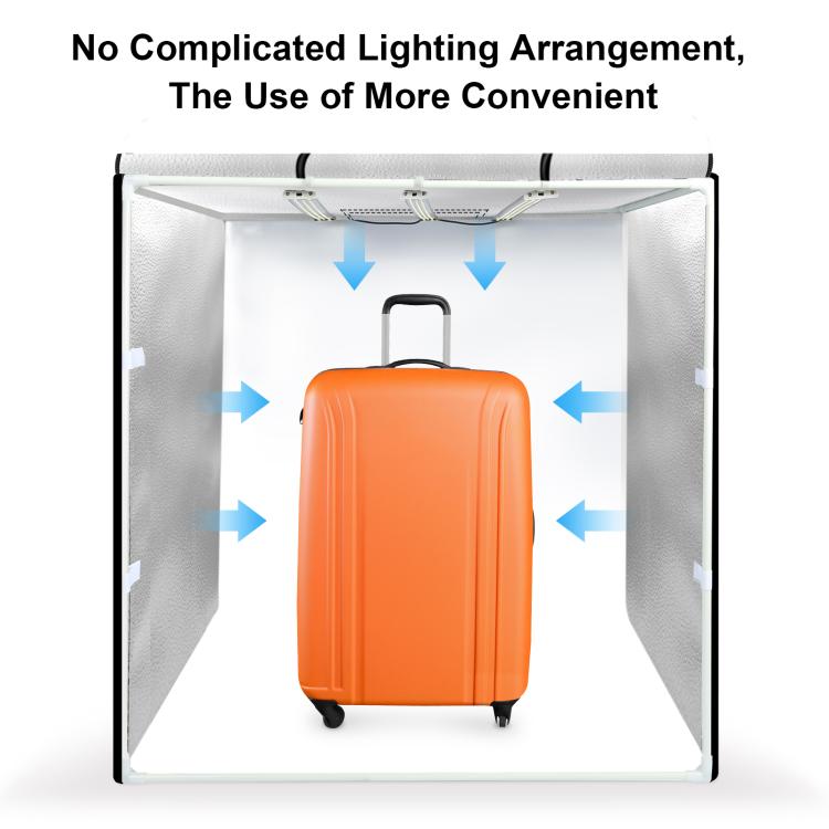 PULUZ 80cm Folding Portable 90W 14000LM High CRI White Light Photo Lighting Studio Shooting Tent Box Kit with 4 Colors Black, White, Orange, Green Backdrops (EU Plug)