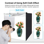 PULUZ 80cm Folding Portable 90W 14000LM High CRI White Light Photo Lighting Studio Shooting Tent Box Kit with 4 Colors Black, White, Orange, Green Backdrops (EU Plug)