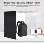 PULUZ 80cm Folding Portable 90W 14000LM High CRI White Light Photo Lighting Studio Shooting Tent Box Kit with 4 Colors Black, White, Orange, Green Backdrops (EU Plug)