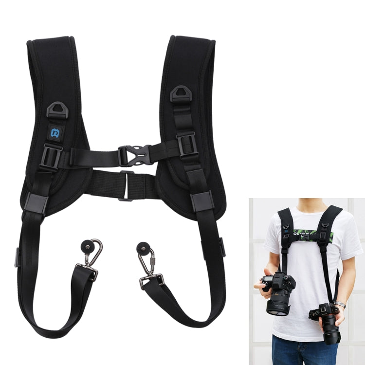 PULUZ Quick Release Double Shoulder Harness Soft Pad Decompression Foam Strap Belt for DSLR Digital Cameras Main image