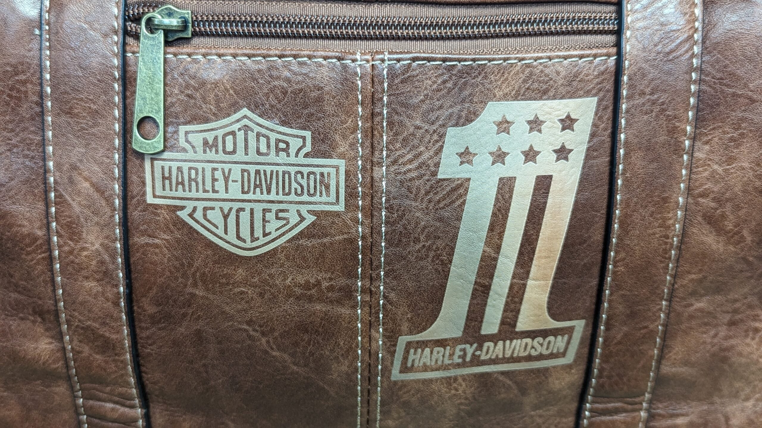 Harley Davidson Large Weekend Bag Holdall Brown+ Free Gift