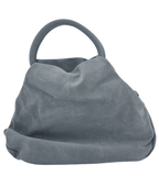 Italian Designer Soft Leather Suede Grab Handle with Zip in Grey