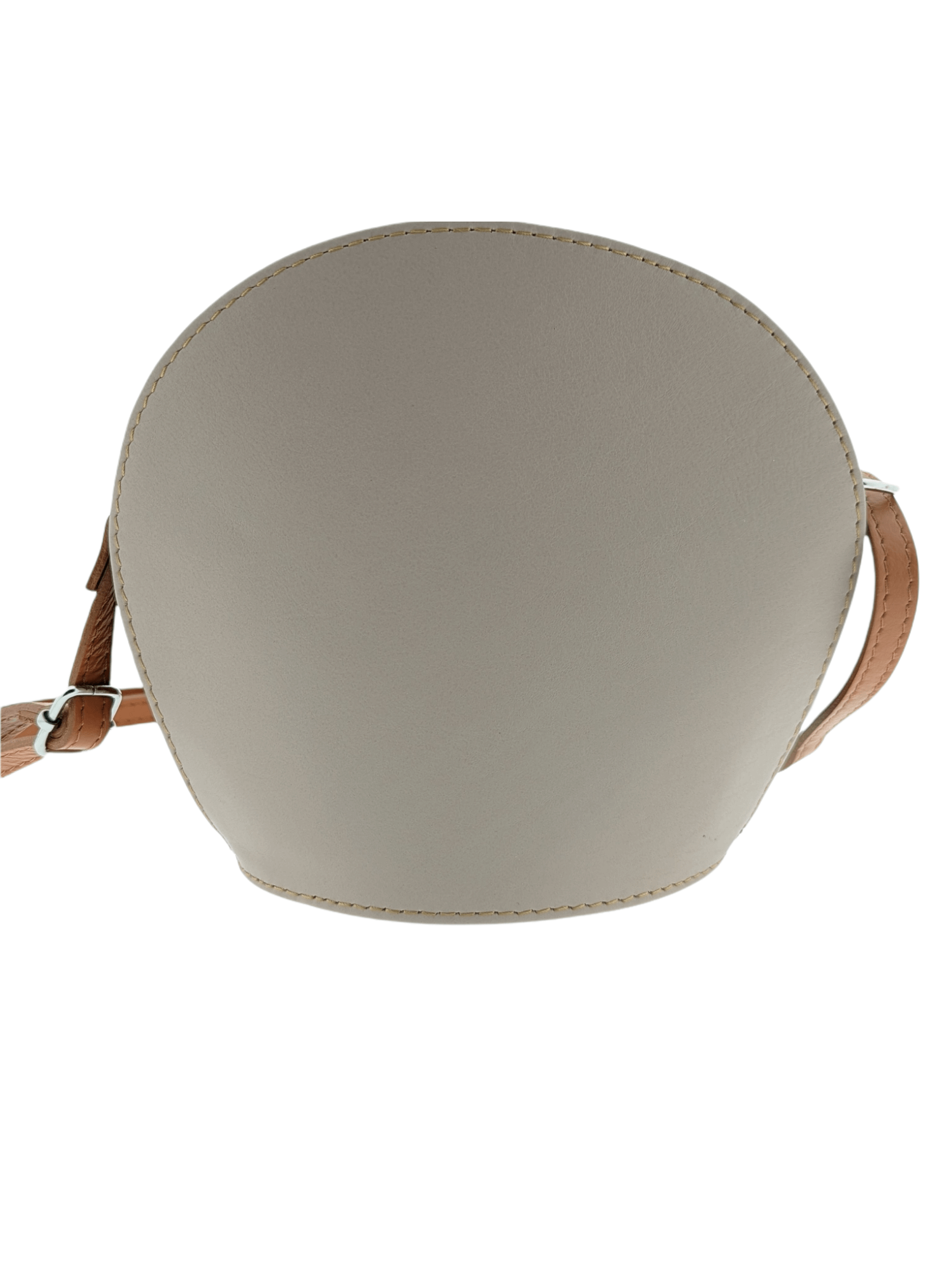 Italian Leather Crossbody Bag with Zip- Fresca- Nude Main image