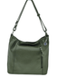 Italian Designer Leather Handbag with Adjustable Strap Stella - Olive Green