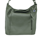 Italian Designer Leather Handbag with Adjustable Strap Stella - Olive Green