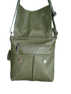 Italian Designer Leather Clutch Crossbody Monica- Dark Orange