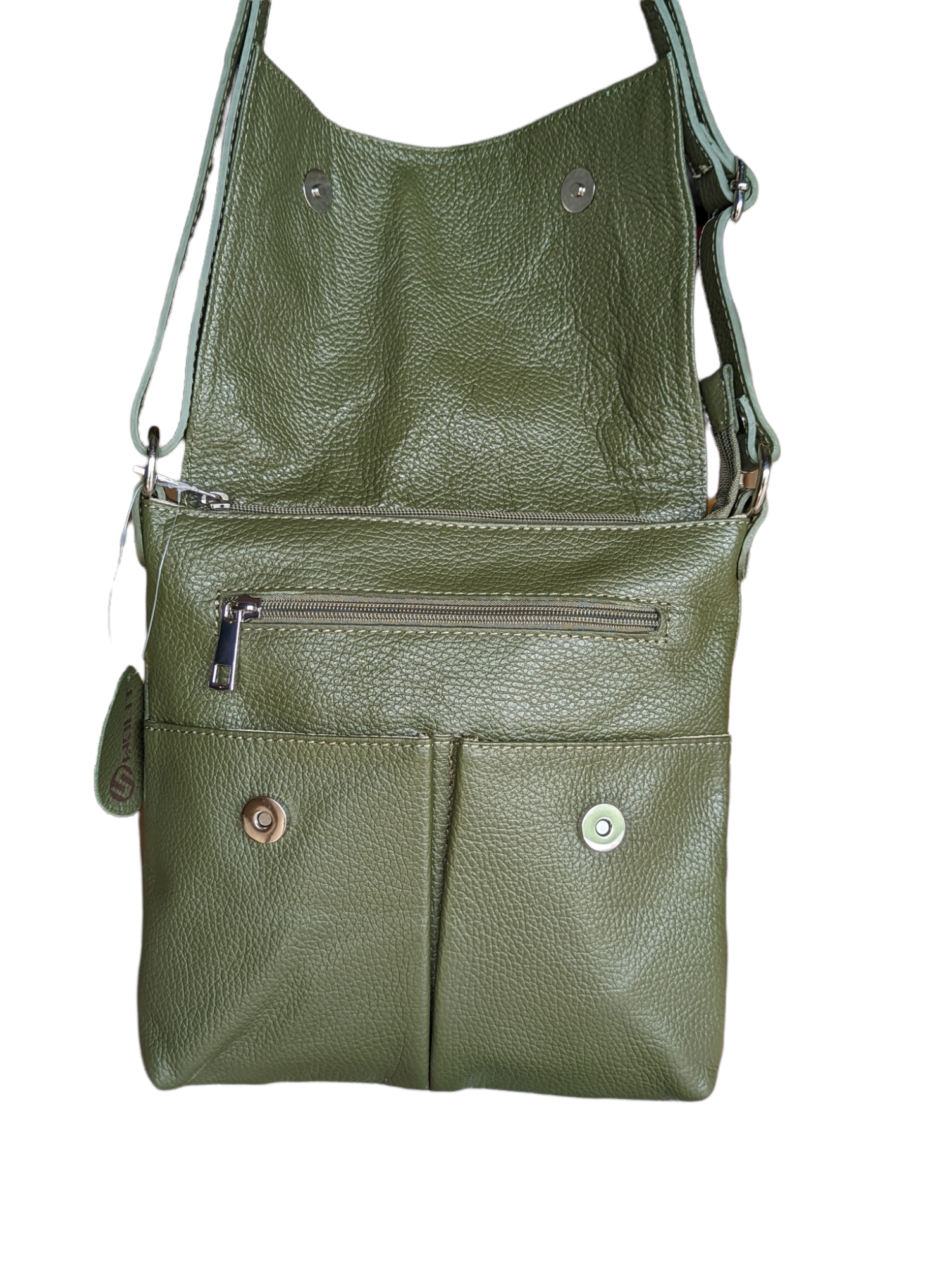 Italian Designer Leather Clutch Crossbody Monica- Dark Orange