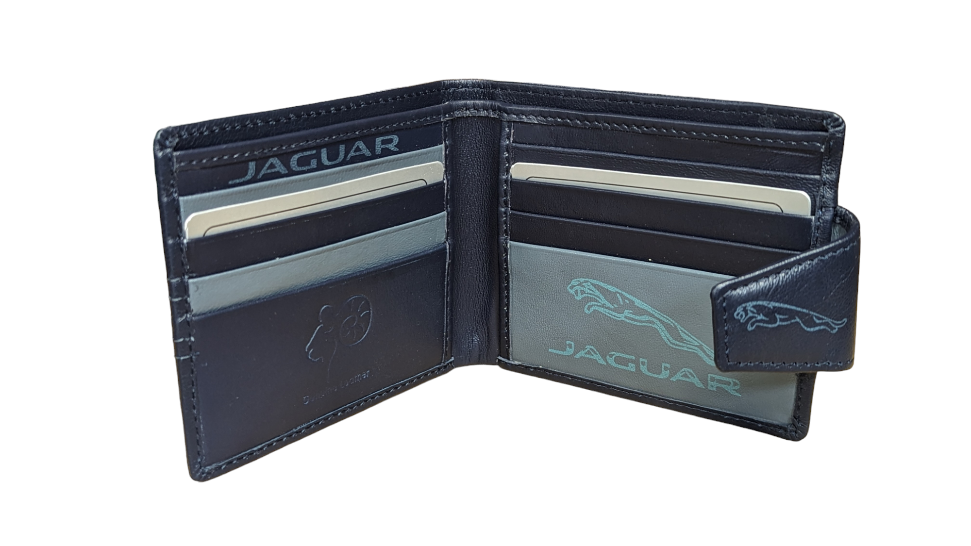 Black Genuine Leather, Slim, Light, Jaguar inspired Wallet Swolit RFID Blocker Gift Boxed