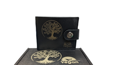 Vegan Wallet Black Tree of Life Gift Boxed