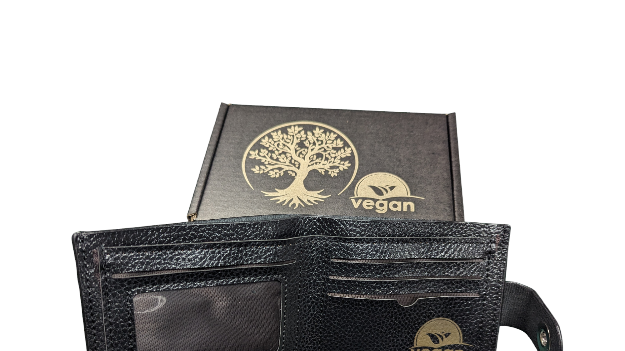 Vegan Wallet Black Tree of Life Gift Boxed Main image