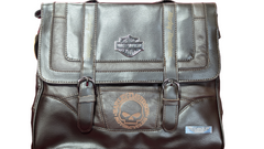 Harley Davidson Half Leather Messenger, Laptop, Briefcase Bag with Long Shoulder Strap