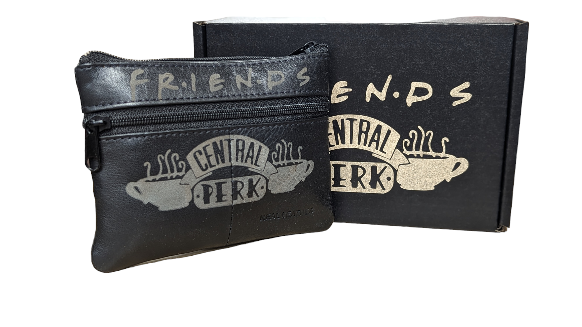 Friends Central Perk Genuine Leather Small Coin Purse with 3 Pockets, Gift Boxed Main image