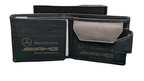 Black Elite Genuine Leather, Mercedes AMG Wallet with Rfid Blocker Stitch De Gift Boxed