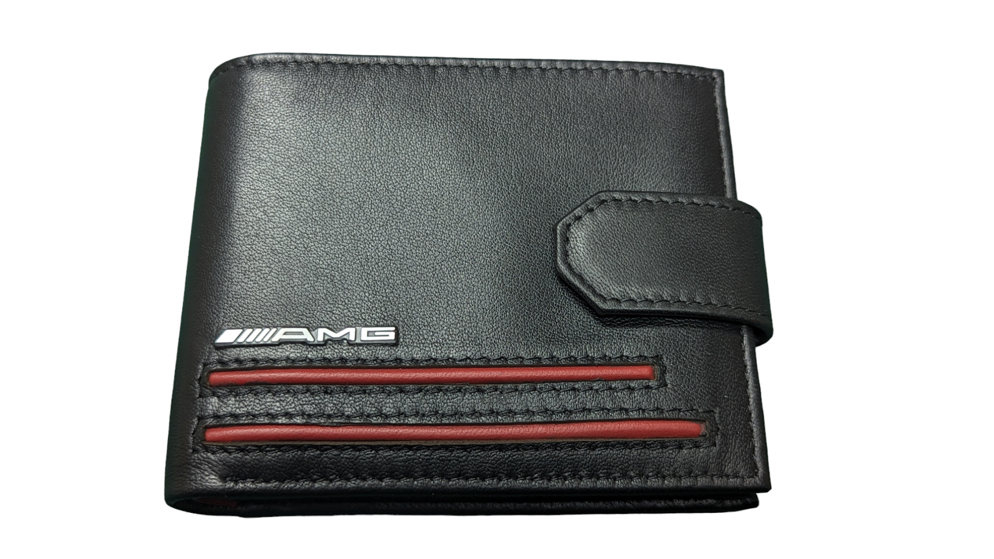 Black Red Elite Genuine Leather, Mercedes AMG Wallet with Rfid Blocker Gift Boxed