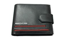 Black Red Elite Genuine Leather, Mercedes AMG Wallet with Rfid Blocker Gift Boxed