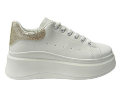 Faux Leather Chunky Sole Lace Up Trainers