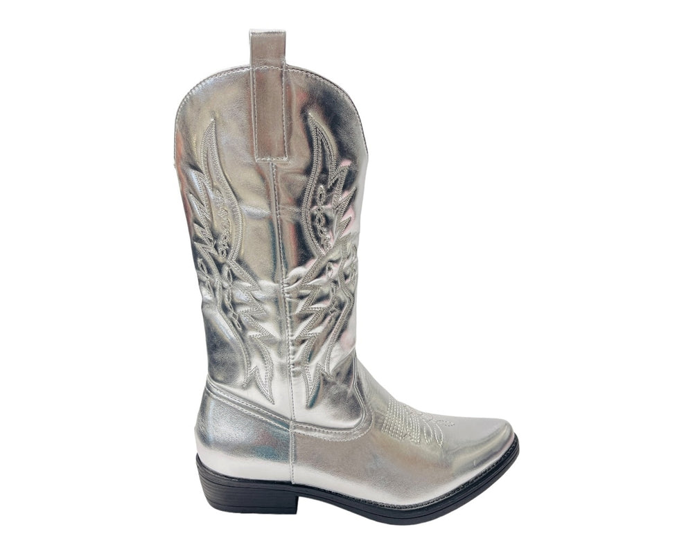 Embroidered Western Cowboy Mid Calf Boots