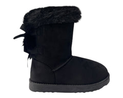 Pull On Faux Fur Lined Ankle Boots