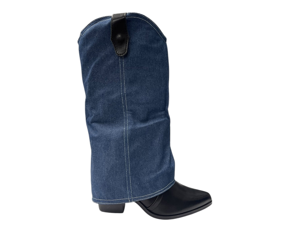 Embroidered 2 In 1 Cowboy Calf Length Boots