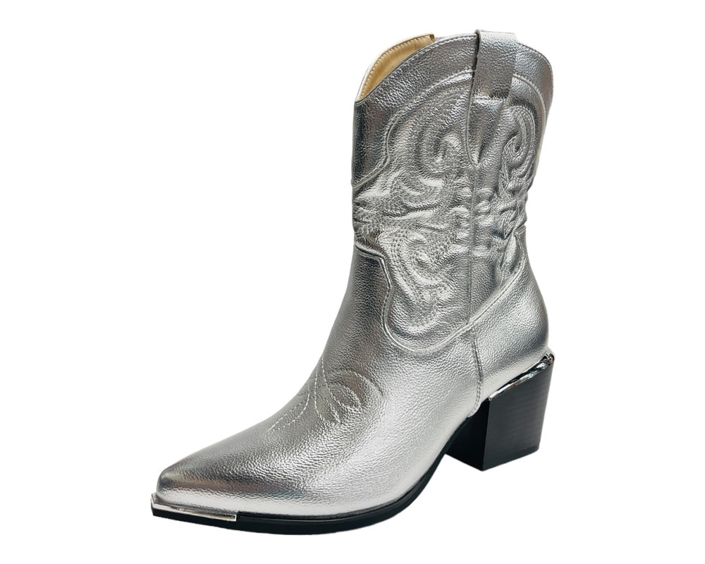 Western Cowboy Embroidered Ankle Boots