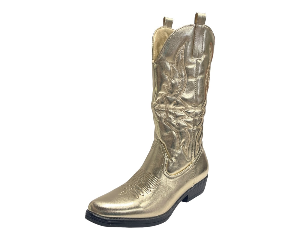Embroidered Western Cowboy Mid Calf Boots