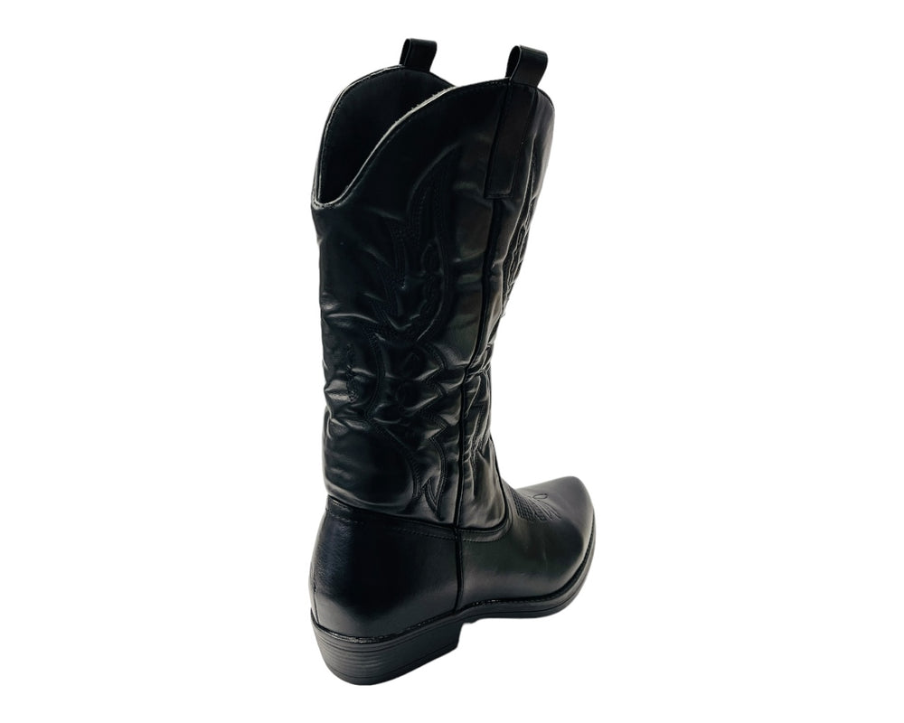 Embroidered Western Cowboy Mid Calf Boots
