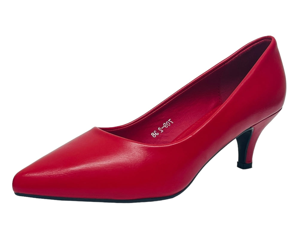 Faux Leather Stiletto Heel Court Shoes