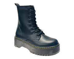Platform Faux Leather Ankle Boots