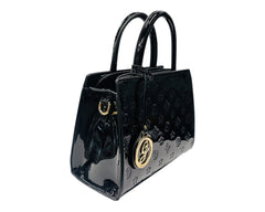 Faux Patent Handbag Tote Bag