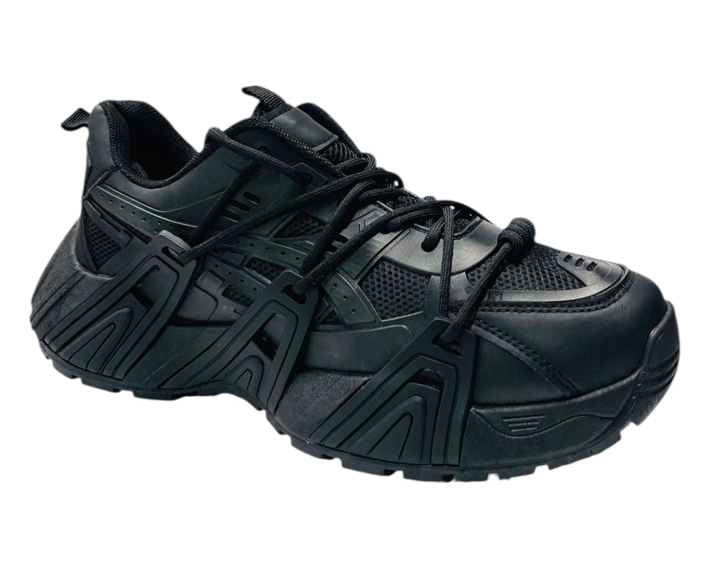 Chunky Sole Mesh Lace Up Sports Trainers Secondary image